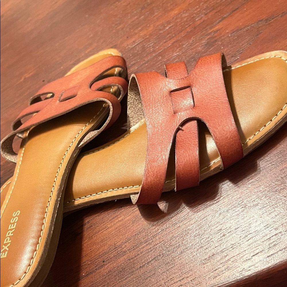 Express Women's Brown Slide Sandals size 8